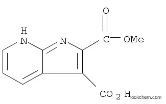 Molecular Structure of 1204475-85-3 (2-(Methoxycarbonyl)-1H-pyrrolo[2,3-b]pyridine-3-carboxylic acid)